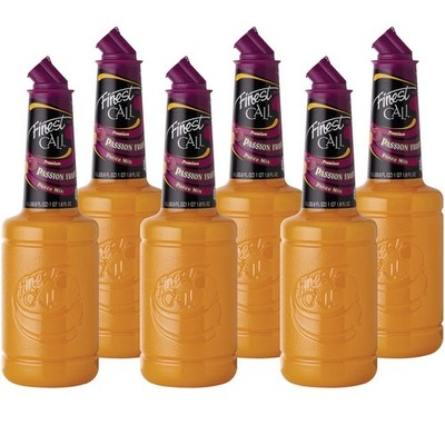 Premium Passion Fruit Puree Drink Mix, 1 Liter Bottle (33.8 Fl Oz), Pack of 6