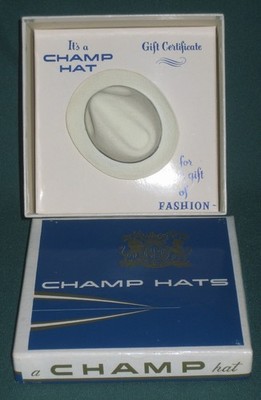 CHAMP HATS PREMIUM MINI HAT GIFT BOX WITH WHITE FEDORA SAMPLE HAT INCLUDED