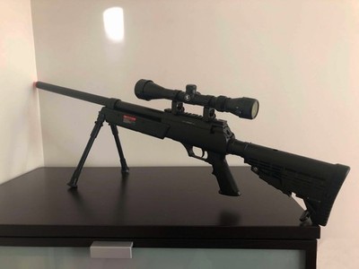 Wells MB13 Metal Bolt Action Airsoft Rifle with Scope & Barrel Extension - NEW