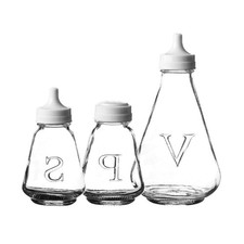 Ravenhead Glass Salt & Pepper Shaker Set with Vinegar Bottle Kitchen Tableware