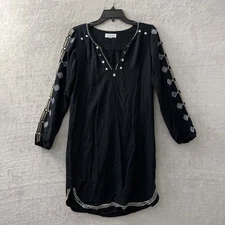 Velvet By Graham & Spencer Womans Tunic Top Blue Small Viscose Long Sleeve