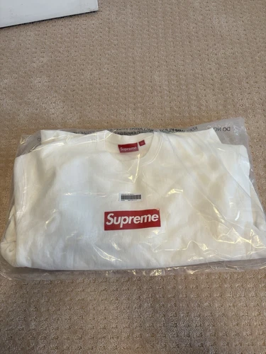 Logo Supreme boîte lavée col rond (L) blanc SS25 *PRÊT À EXPÉDIER*