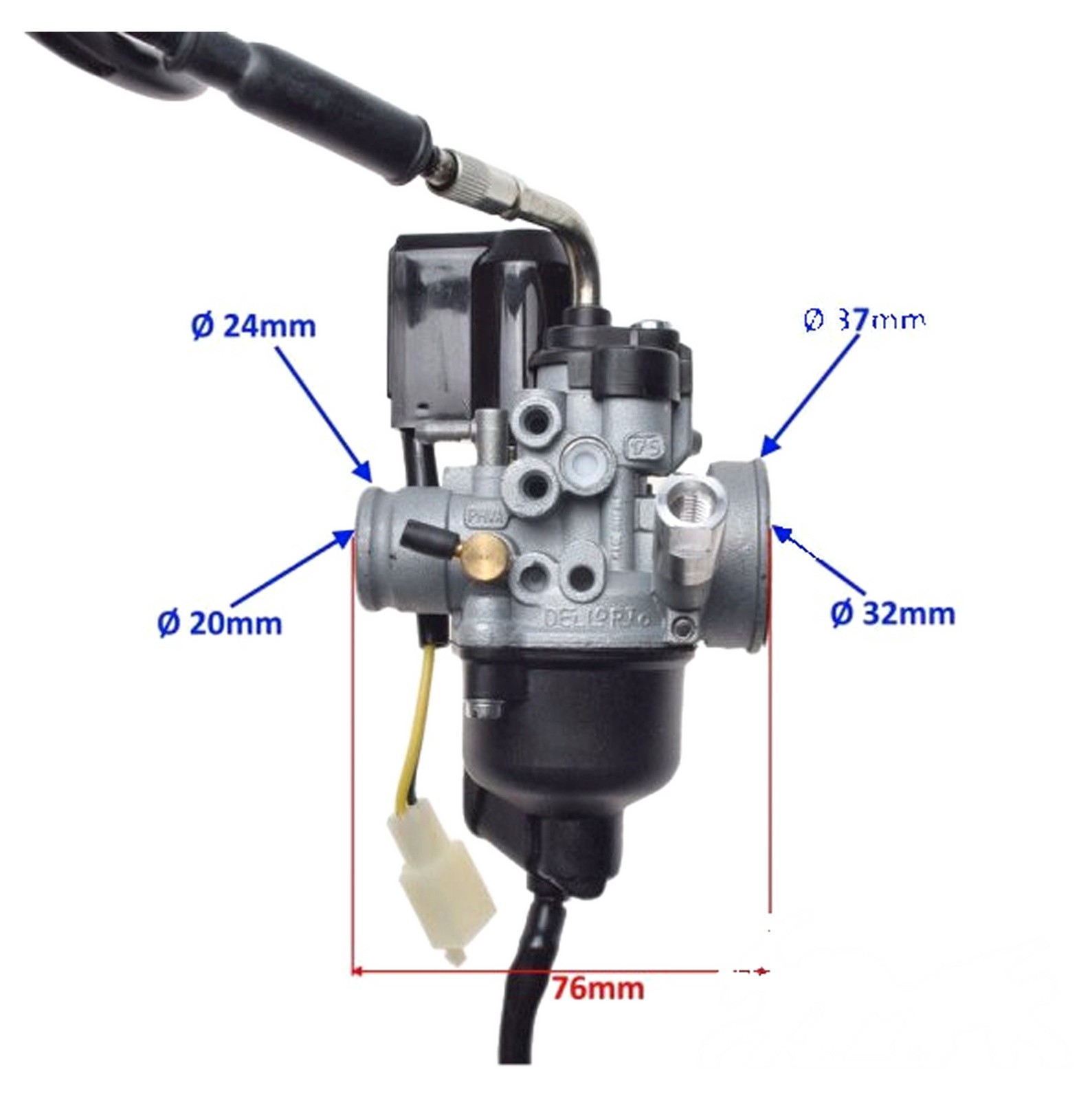 Carburateur Piaggio 50 2T compatible Zip Fly Typhoon 17.5mm avec starter