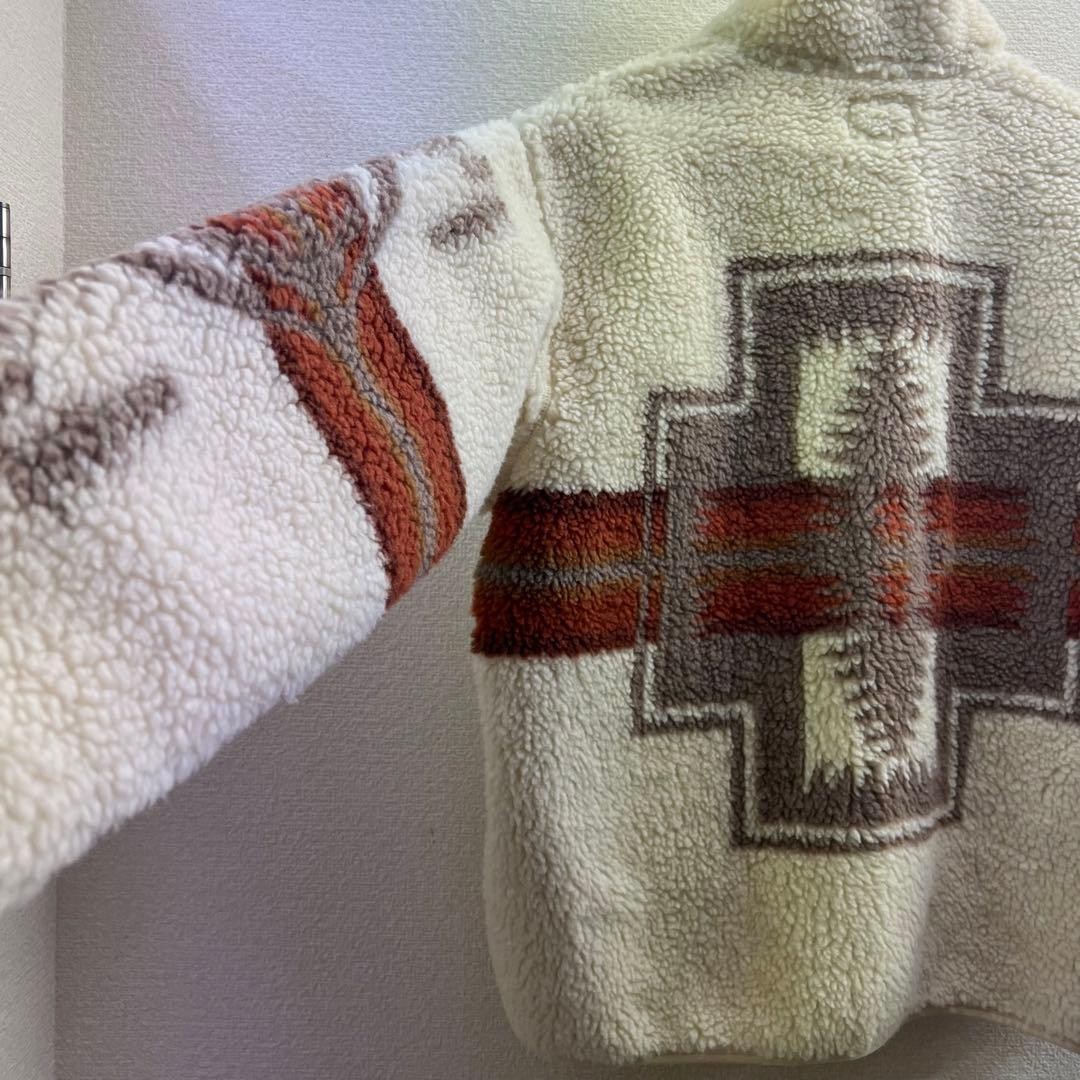 Pendleton Ethnic Pattern Boa Jacket Full-Zip Whit… - image 6