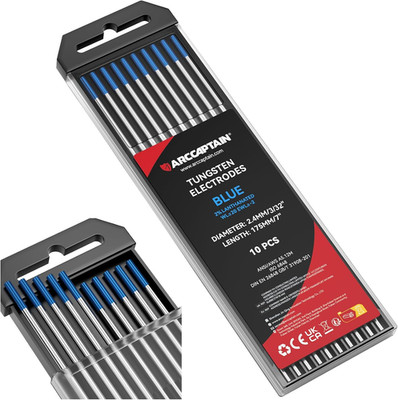 2% Lanthanated TIG Welding Tungsten Electrodes 3/32'' Blue EWLa-2 Length 7'' 10-PK