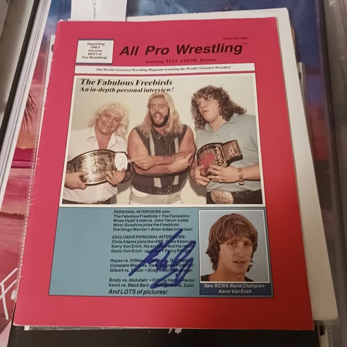 RARE AUTOGRAPHED 1986 ALL PRO WRESTLING MAGAZINE NWA/WCW/WCCW/UWF/WWF/MID SOUTH