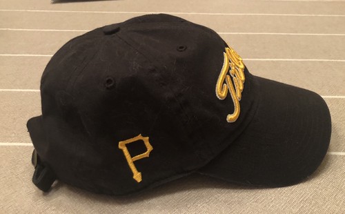 Pittsburgh Pirates Titleist Hat Mens Black Cap Logo Script Adjustable '47 Brand - Picture 2 of 5
