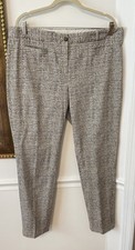 EXC Brooks Brothers Natalie Fit Black  Tan Printed Pants Size 14 GORGEOUS