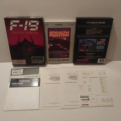 F-19 Stealth Fighter MicroProse 1988 Commodore 64 128 C64 CIB