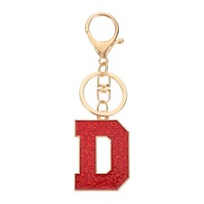 Initial Letter Keychain, A-Z Alphabet Keyring Letter D Metal Key Chain, Red