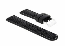 22MM RUBBER WATCH BAND STRAP FOR SEIKO SKX007, SKX009, SKX175, SKX176 BLACK WS