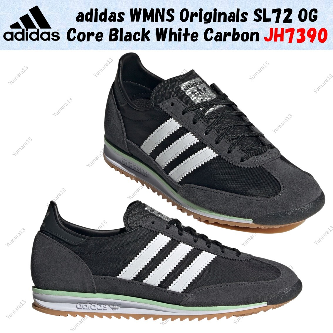 adidas WMNS Originals SL72 OG Core Black White Carbon JH7390 adidas WMNS Originals SL72 OG Core Black White Carbon JH7390