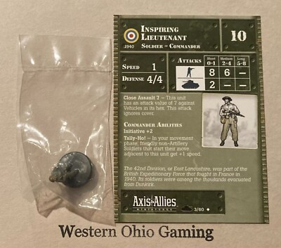 Axis & Allies Miniatures 1939-1945 Inspiring Lieutenant #3/60 NEW A&A Minis
