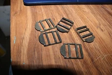 orig WWII field gear brass replacement 1 inch ladder lock buckles lot of 5