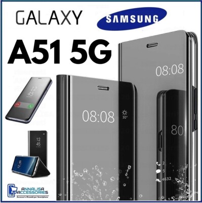 FLIP COVER FOR SAMSUNG GALAXY A51 5G CLEAR VIEW 360° MIRROR BOOK CASE