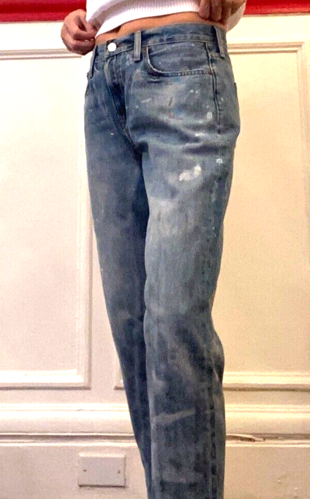 POLO RALPH LAUREN Blu Jean Spaltter Paint Distressd Avery 