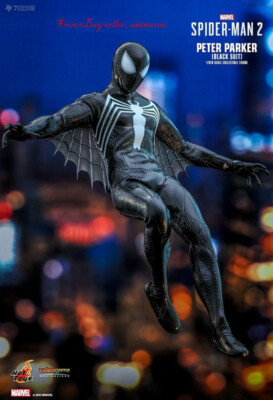 Hot Toys 1/6 Vgm56b Spider-Man 2 Peter Parker Black Suit Deluxe