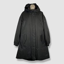 Max Mara Leisure Women's Black Hooded Belted Natalin Parka Jacket Size 14