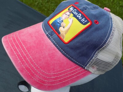 Rosie the Riveter Snapback Trucker Hat Women, Born Aviation, retro, excellent