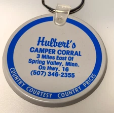 Spring Valley MN Hulbert’s Camper Corral RV Travel Trailer Minnesota Keychain