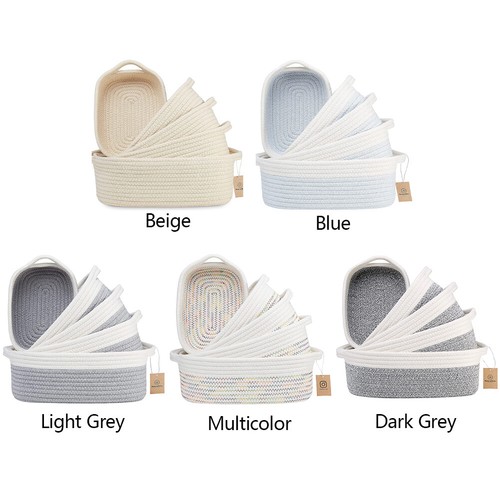 it Cotton Rope Toy Basket Handmade 5pcs Woven Decorative Basket for