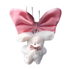 Keychain Car Backpack Decorations Cute White Rabbit Plushies Ornament for Home