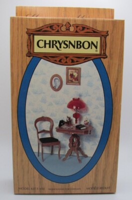 Dollhouse Miniature Chrysnbon Victorian Chair, Table Accessory
