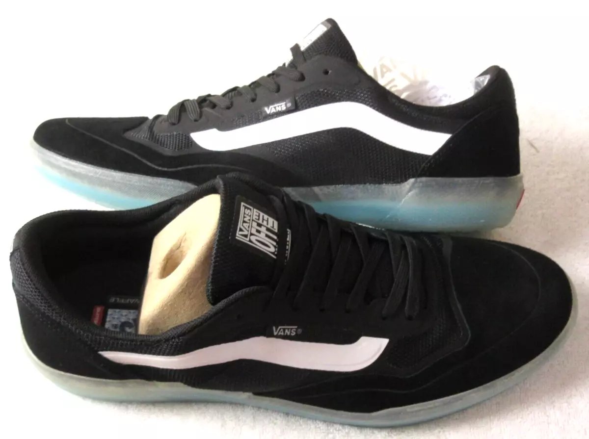 Vans Men s Ave Anthony Van Engelen Skate shoes Black White Aqua