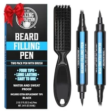 Viking Revolution Beard Pen (2 Pack) - Black Beard  Assorted Sizes , Colors 
