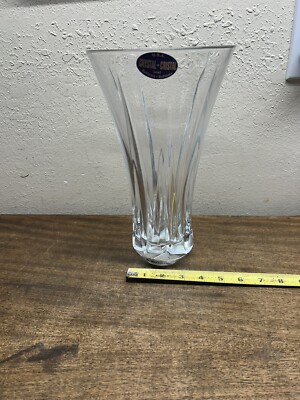 Clear Glass U.S.A. Crystal Lead DePlomb Vase  CENTERPIECE ~11'' Tall