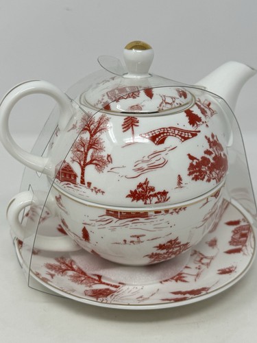 Grace Teaware Country Christmas woodland Stacking Teapot & Lid holiday winter - Picture 10 of 17