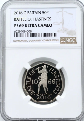 2016 50p Battle Hastings Fifty Pence Proof NGC PF69 Great Britain 