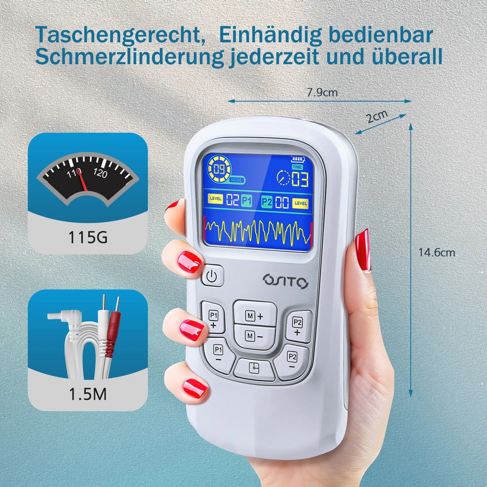 Digital TENS EMS Gerät Reizstromgerät Schmerztherapie,Muskelstimulation,Massage - Bild 4 von 4