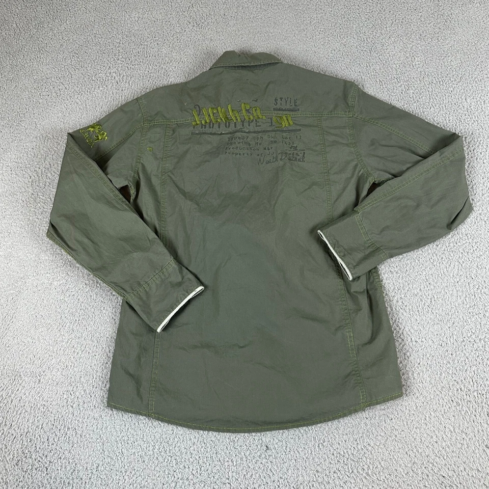 Camisa Roar Para Hombre Pequeña Verde 100% Algodón Bordado Calce Manga Larga Abotonada Foto 2 de 4