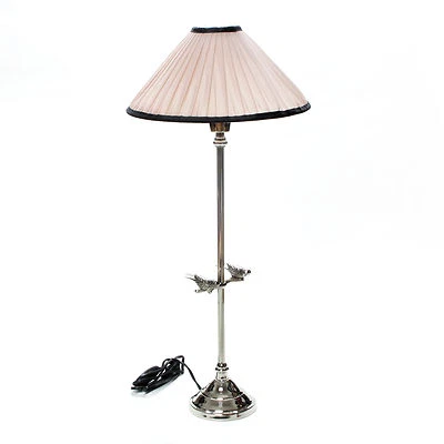 Lámpara de Mesa Par Aves Pantalla Tela Habitación Pájaros Diseño E27 - Imagen 1 de 4