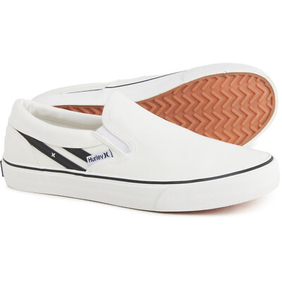 Hurley Boys Kenji Slip On Sneakers Shoes White/Black US Youth Size 4 NEW w/o BOX