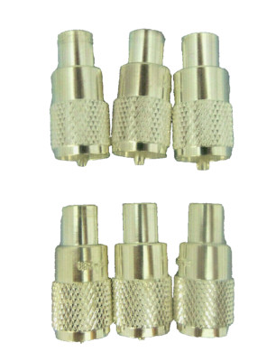 UHF/ PL-259, MALE, RG-8, Silver/Teflon, Solder Connector, 6 Pack, Quality Counts