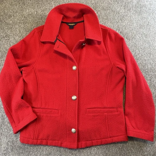 VETEMENTS Giacca cappotto vintage Woolrich donna M rosso 100% lana made in USA outdoor preppy mamma