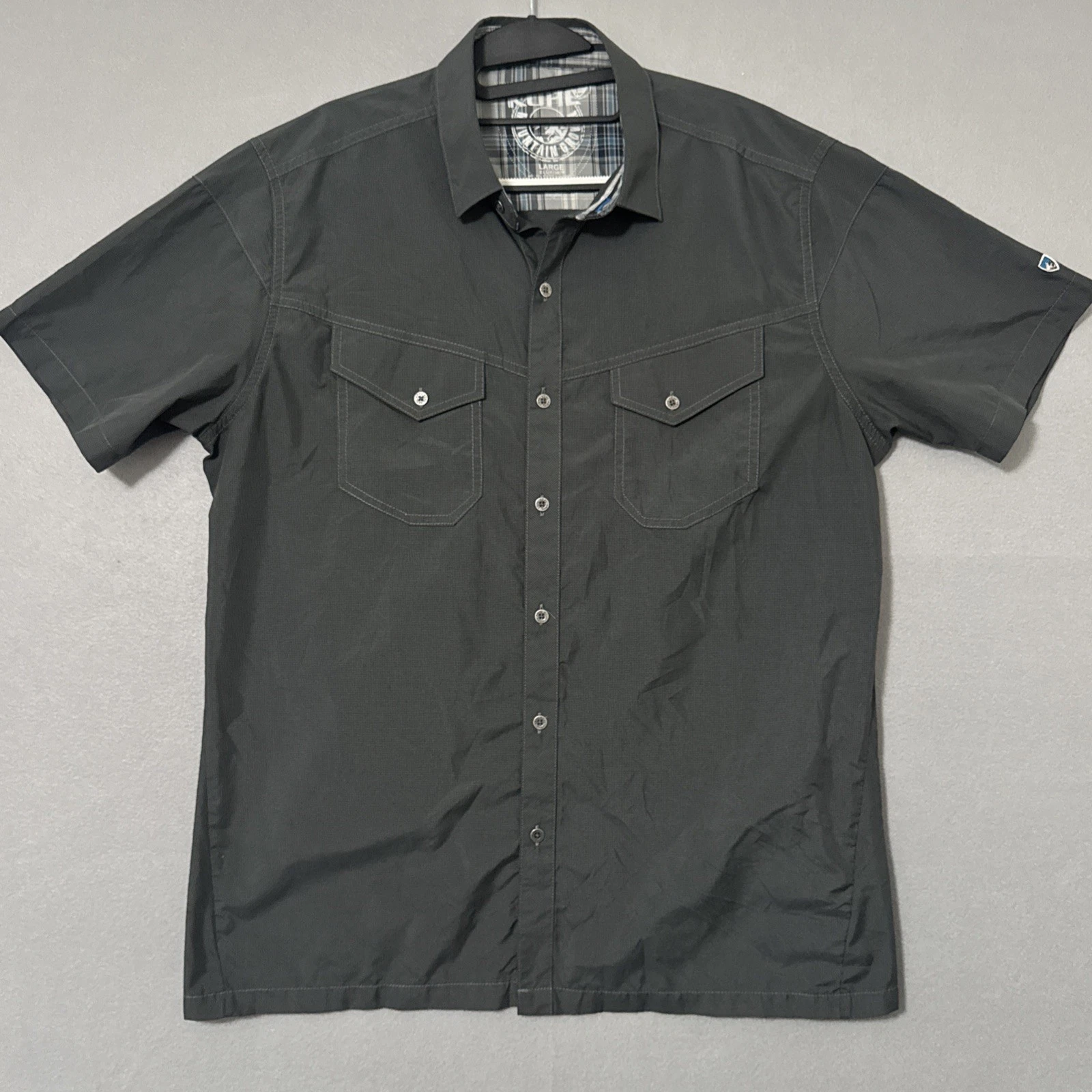 Kuhl Shirt Men's Large L Gray Eluxur Button Up Short Sleeve Outdoor Hiking Fish
Opens in a new windo