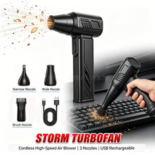 Cordless Air Duster 300000RPM Turbo Blower Rechargeable 5 Speed for PC Keyboard