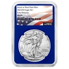 2022 (W) $1 American Silver Eagle NGC MS69 ER Flag Label Blue Core