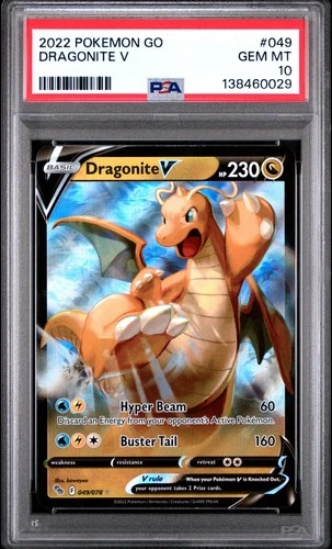 2022 Pokemon Go Dragonite V #049 GEM MT PSA 10 Ultra Rare