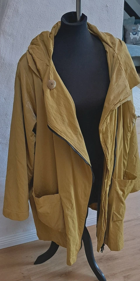 Hopsack Jacke Longjacke Parka Einheitsgröße senffarben - Bild 2 von 4