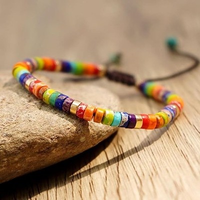 Genuine 7 Chakra Bracelet Natural Gemstone Healing Reiki Meditation Jewelry Gift