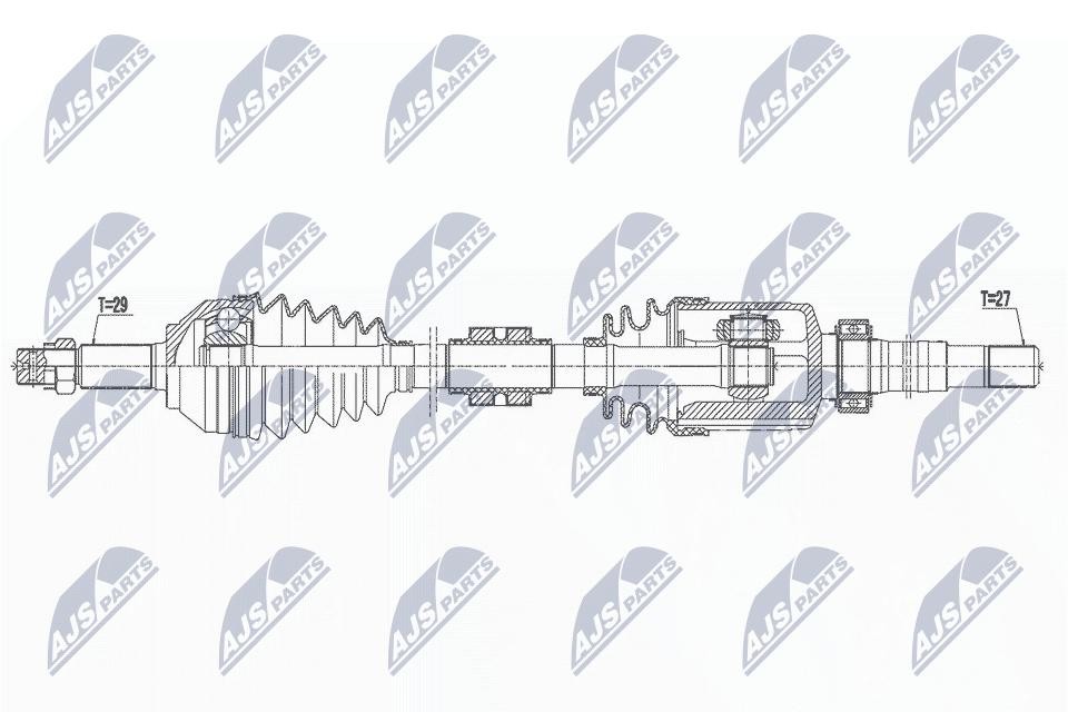 NTY Driveshaft NPW-NS-160 For Nissan Front Axle Right 942 mm