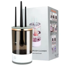 Electric Makeup Brush Cleaner Machine with Cleaning Mat Portable Automatic US...