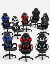 Gaming Chair Massage Computer Chair with Footrest and Lumbar Swivel PC Chairs