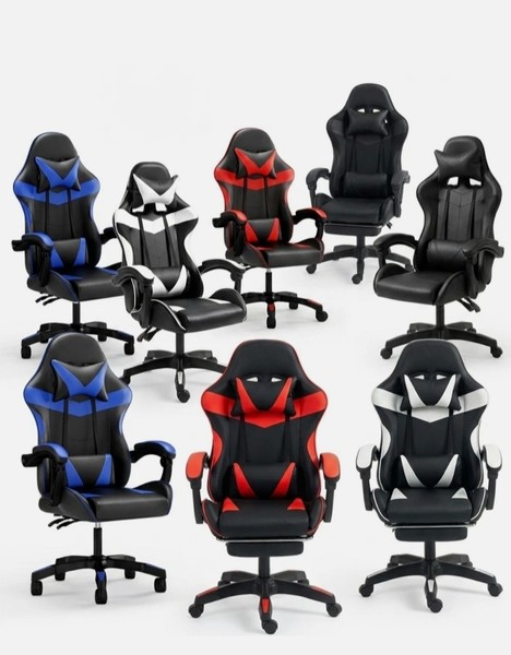 Silla Gaming Masaje Silla Computadora con Reposapiés y Sillas Lumbares Giratorias PC