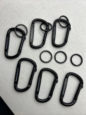6 PCS Carabiner Clip - Heavy Duty Iron Carabiners 800lbs 2.5inch Black 6pcs 13KN