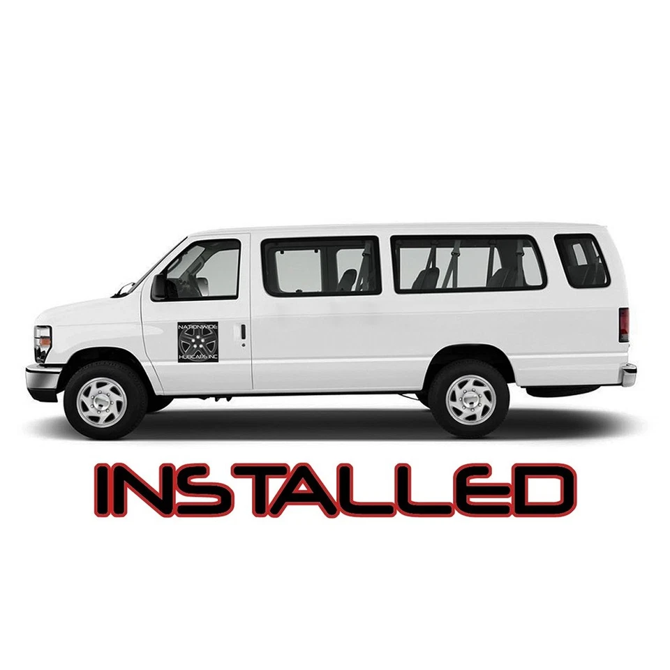 4 New Ford E150 E250 Econoline Van 16 Full Wheel Covers Hub Caps Rim Simulators Foto 3 de 4